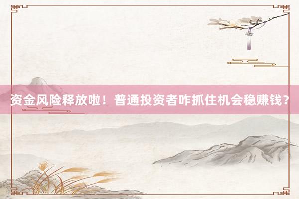 资金风险释放啦！普通投资者咋抓住机会稳赚钱？