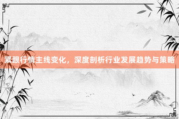紧跟行情主线变化，深度剖析行业发展趋势与策略