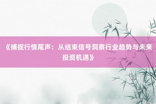 《捕捉行情尾声：从结束信号洞察行业趋势与未来投资机遇》