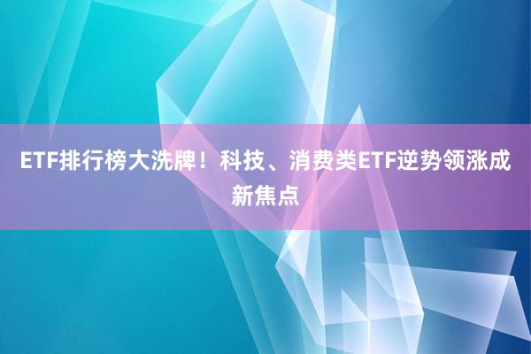 ETF排行榜大洗牌！科技、消费类ETF逆势领涨成新焦点