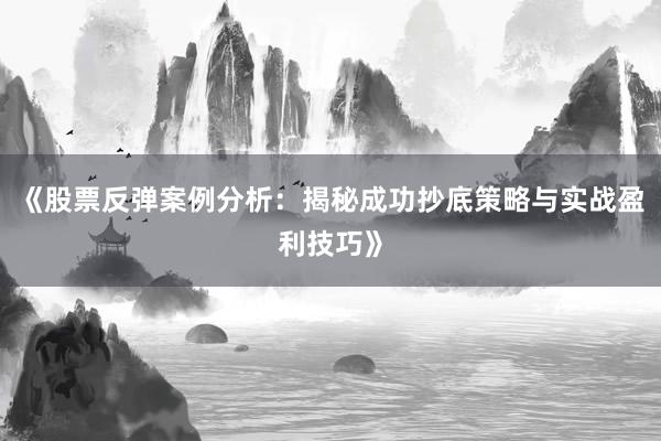 《股票反弹案例分析：揭秘成功抄底策略与实战盈利技巧》