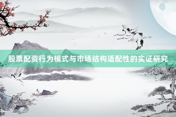 股票配资行为模式与市场结构适配性的实证研究